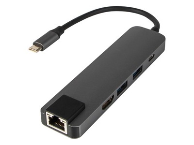 REPLIKATOR PORTÓW KARTA SIECIOWA ETHERNET LAN HDMI HUB USB C USB-C USB 3.0