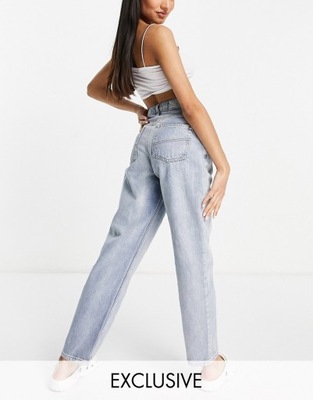 Niebieskie mom jeans defekt W34 L34