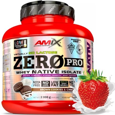Truskawka bez Cukru Białko Whey Zero Pro Amix 2kg