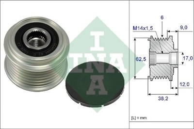 INA 535 0219 10 ALTERNADOR - EMBRAGUE JEDNOKIERUNKOWE  