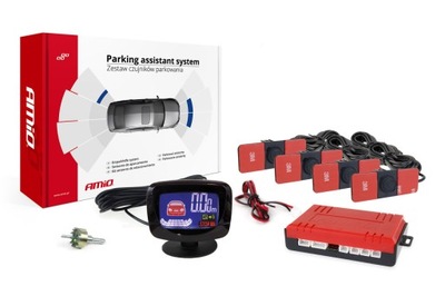 Zestaw czujników parkowania cofania LED-GRAF 4 sensory czarne wew. 16,5mm