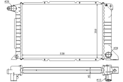 Nissens радіатор двигуна ford transit 2.5d 08.97- фото №1