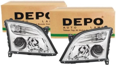 Depo фары лампы перед opel vectra c хром фото №1