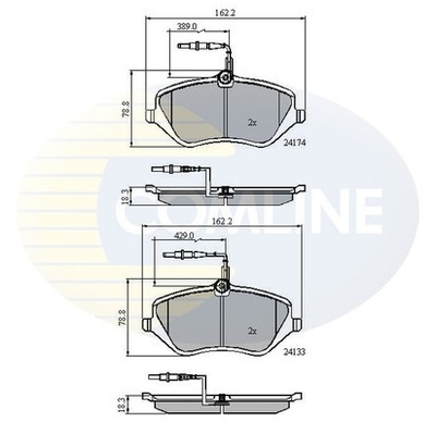 PADS BRAKE COMLINE /+CZ/ (ODP.GDB1595/GDB1663) PSA C5/C6/407 04-  