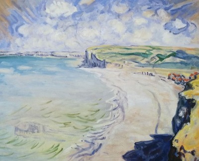 Obraz olejny namalowany ręcznie Plaża w Pourville - Claude Monet