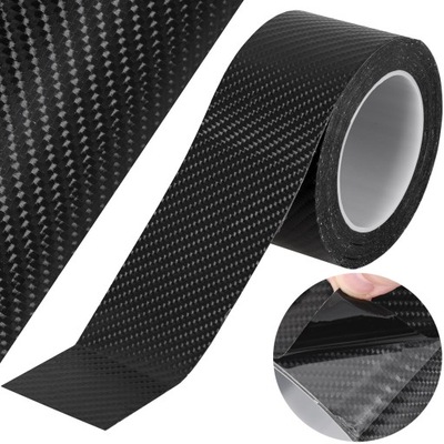 FOLIA TAŚMA OCHRONNA OKLEINA SAMOCHODOWA NA PROGI CZARNY CARBON POŁYSK 5x10