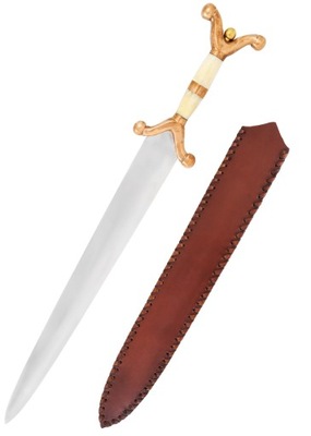 Krótki miecz celtycki ze skórzaną pochwą LARP deko