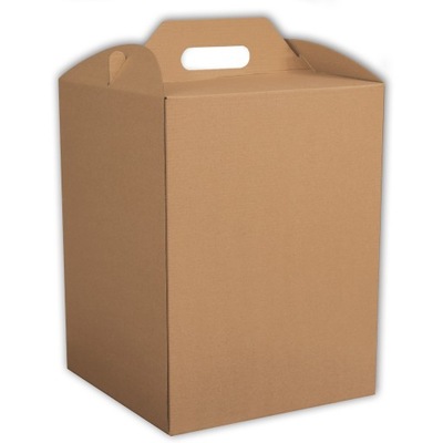 Karton pudełko na tort 26x26x35cm 10 szt brązowe opakowanie BARDZO MOCNE