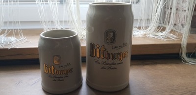 Dwa kufle Bitburger o pojemności 1.L - 0.5.L