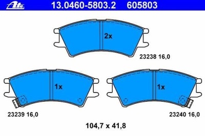 ZAPATAS DE FRENADO PARTE DELANTERA HYUNDAI ATOS 98-, ATOS PRIME 99-  