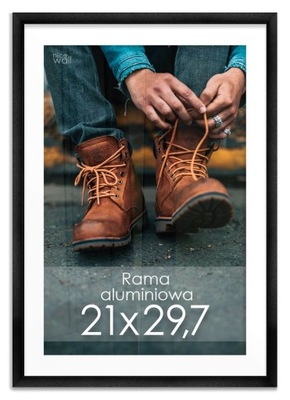 Czarna Ramka A4 Rama aluminiowa 21x29,7 cm 29,7x21