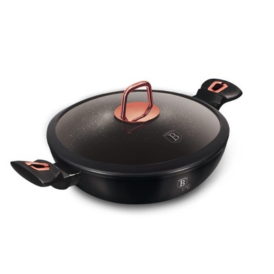 Wok Garnek z powłoką granitową 4.4L 30cm BERLINGER HAUS Black Rose BH-7112