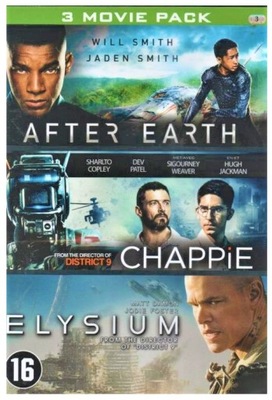 After Earth/Chappie/Elysium DVD 3w1 ENG FR Akcja Sci-Fi Filmy DVD