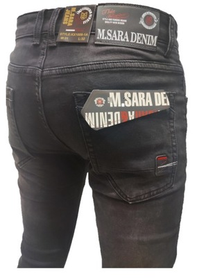 Spodnie Jeans WĄSKA NOGAWKA Czarne W 35 92-96cm