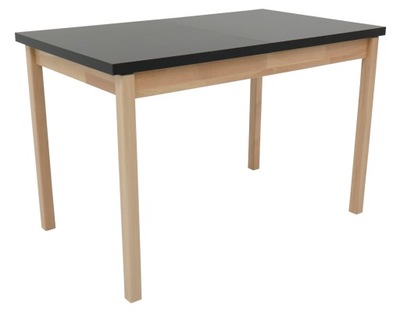 Stół drewniany 70x120/160 cm buk blat czarny