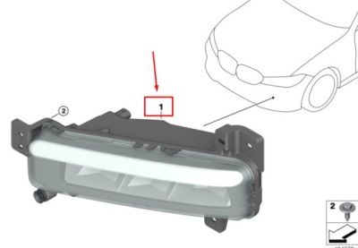 Bmw 3 g20 передняя часть left fog light 63177433787 фото №1