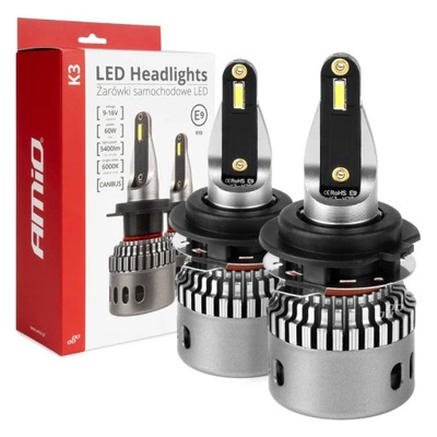 LUCES DE AUTOMÓVIL DIODO LUMINOSO LED SERIE K3 H7-1 12V 6000K CANBUS AMIO-03684  