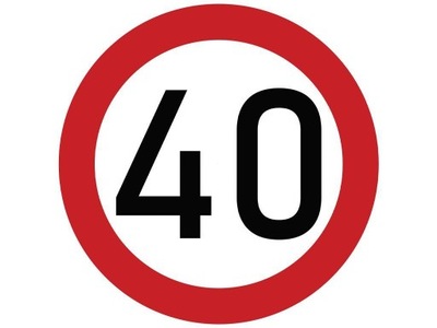 PEGADURA LAMINADA LIMIT VELOCIDAD 40 KM/H- ROJO OBWODKA  