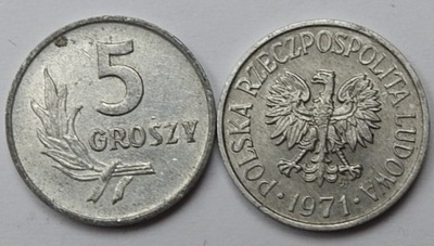 5 gr groszy 1971 piękne z obiegu