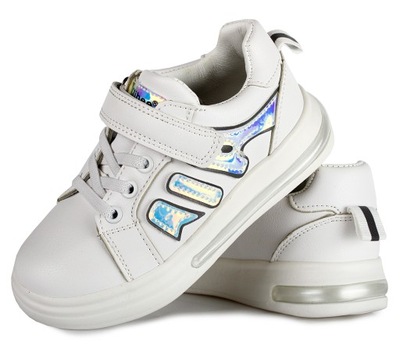 Białe trampki adidaski CLIBEE sneakersy holo 28