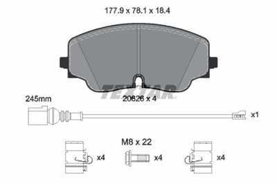 КОЛОДКИ ГАЛЬМІВНІ AUDI ПЕРЕД A3 2,0 TFSI/TDI QUATTRO 20- 2062601