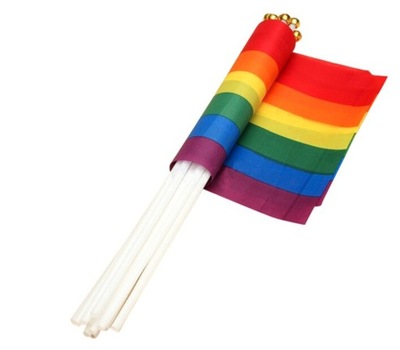 Chorągiewka LGBT 14x21 plastikowym patykiem