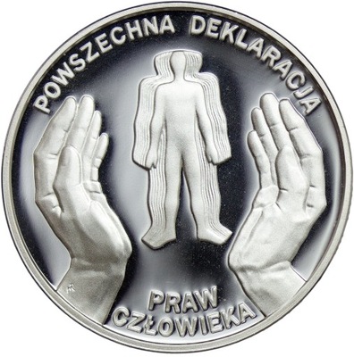 Polska, 10 złotych 1998, Deklaracja Praw Człowieka, st. L-