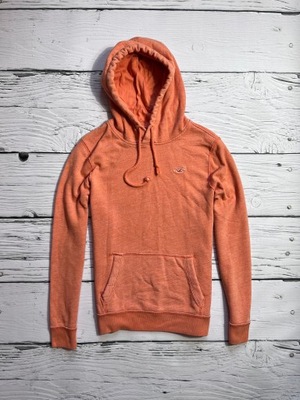 HOLLISTER BLUZA Z KAPTUREM HOODIE POMARAŃCZOWA LOGO