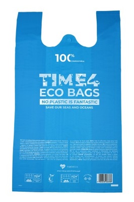 Reklamówki biodegradowalne 100szt. Niebieskie ekologiczne