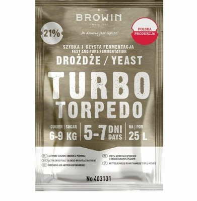 Drożdże gorzelnicze Turbo Torpedo 5-7dni21% 100g 4