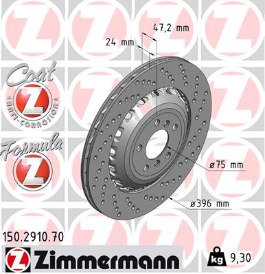 ZIMMERMANN 150.2910.70 DISKU STABDŽIŲ 