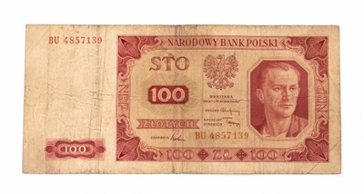 PRL (1944 - 1989), 100 ZŁOTYCH 1.07.1948,seria BU.