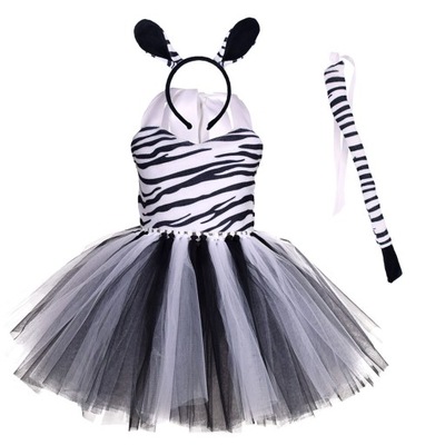 STRÓJ PRZEBRANIE ZEBRA SUKIENKA TUTU 110/116