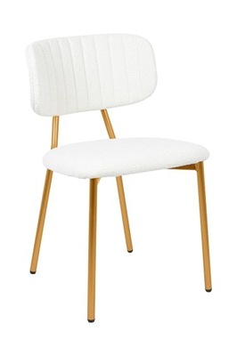 FABIOLA BOUCLE białe tapicerowane krzesło
