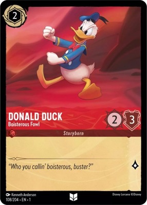 DISNEY LORCANA Donald Duck, Boisterous Fowl 1TFC #108