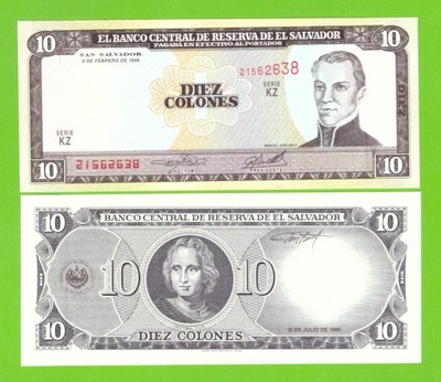 SALWADOR 10 COLONES 1996 P-144a UNC