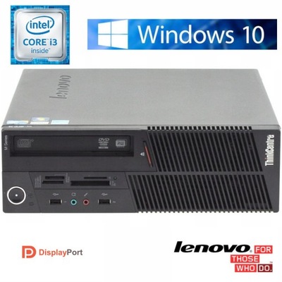 Lenovo M90 i3 4/250GB HDD Win10 komputer DVD SFF