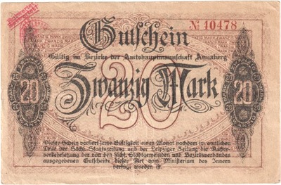 Niemcy, Annaberg Amtshauptmannschaft, 20 Mark, 191