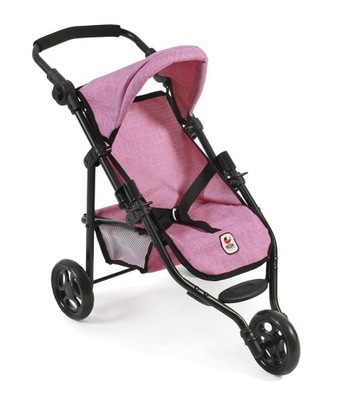 Spacerówka dla lalek - Wózek Denim Pink - KRK