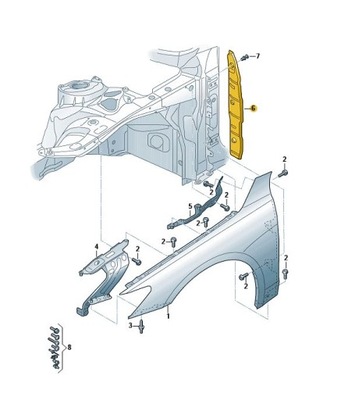 Element замыкающий крыло правый audi a7 s7 c8 фото №1