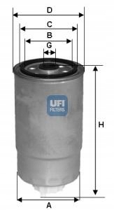 UFI FILTERS 24.383.00 FILTRO COMBUSTIBLES  