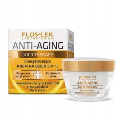 FLOS-LEK Anti-Aging Gold Therapy krem energetyzujący na dzień SPF15 50 ml