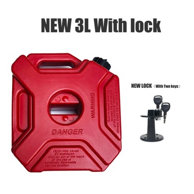 MOTORCYCLE RED WITH NUEVO LOCK 3L FUEL TANKS PRACTICAL LONG-HAUL GASOL~42529  