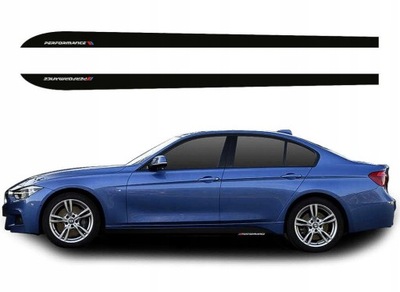 NAKLEJKI M-PERFORMANCE CZARNY MAT BMW F30 F31 F32 F33 F22 M PAKIET NA PROGI