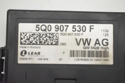 Модуль шлюз vw golf vii 5g1, bq1, be1, be2 5q0907530f 2013 фото №1