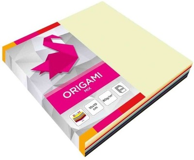 Papier Do Origami 10x10cm 10 Kolorów 100 Arkuszy