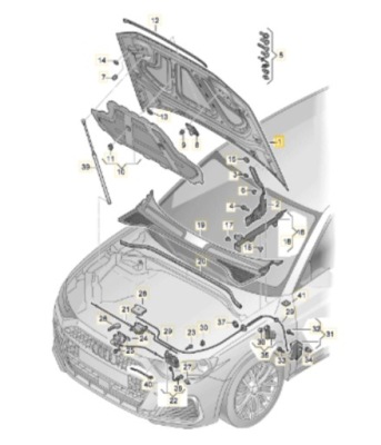 Оригінальний номер audi 83a823029 капот кришка передня audi q3 83a фото №1