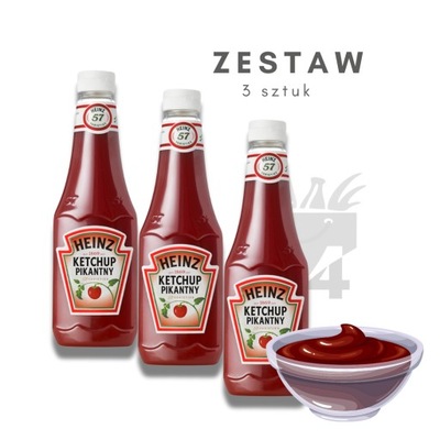 Heinz ketchup pikantny 3x570g pomidorowy gęsty pyszny tradycyjny