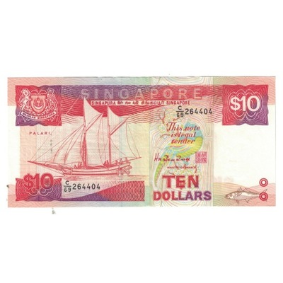 Banknot, Singapur, 10 Dollars, 1988, KM:20, UNC(65