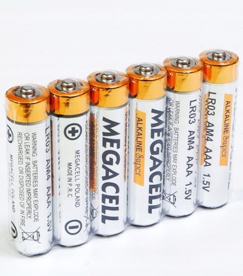 6x bateria alkaliczna AAA LR03 Megacell